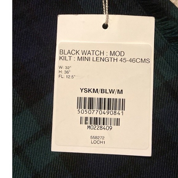 Lochcarron Black Watch Tartan Wool Mini Kilt Skirt 32" Scotland Pleated - Picture 5 of 11